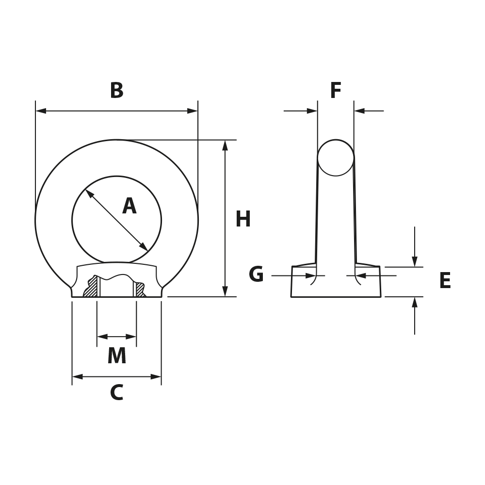 Eye Nut G80 Galvanised Steel ALL SIZES