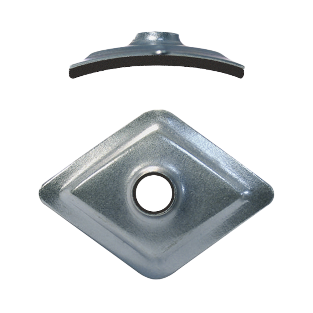 ronelle rhomboïdale en acier zingué avec guarniture en polyetylène expansé
