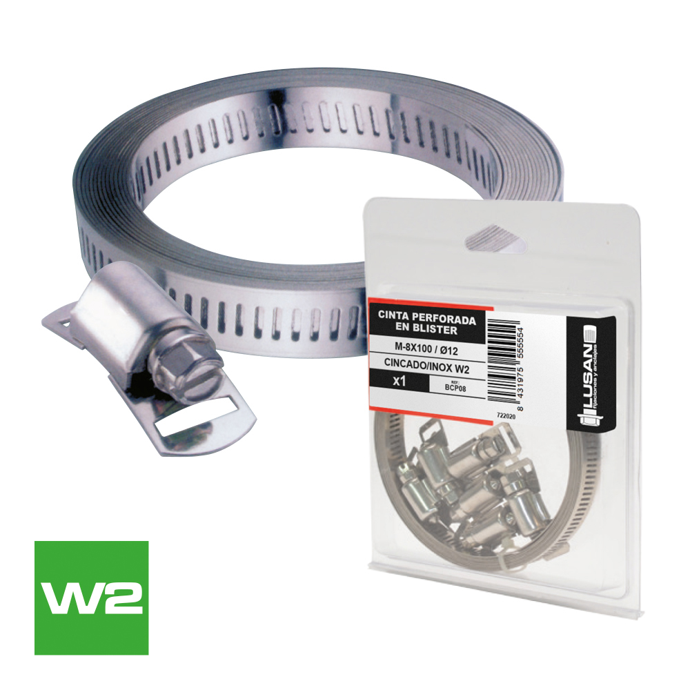 bande perforée en blister - W2 acier zingué / inox A2
