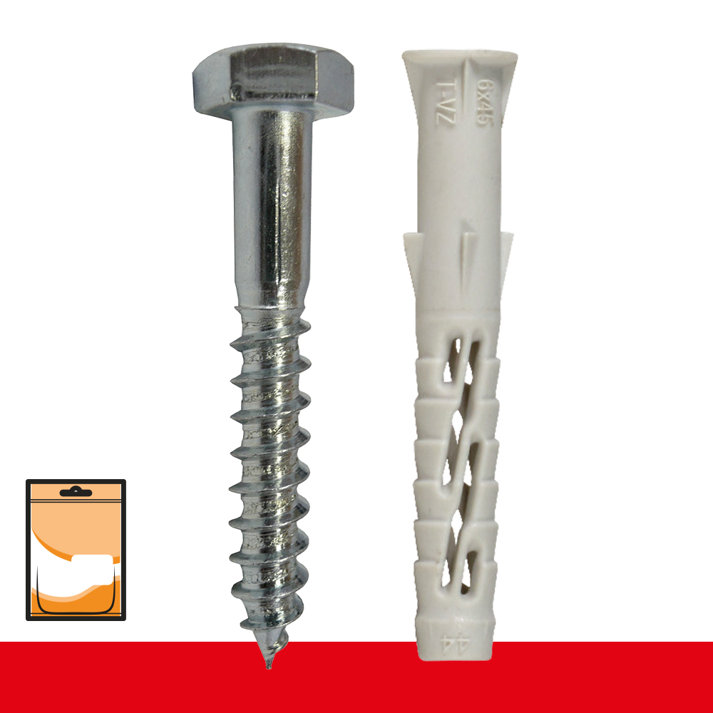 Tllo DIN 571 cincado + Tacon nylon VZ