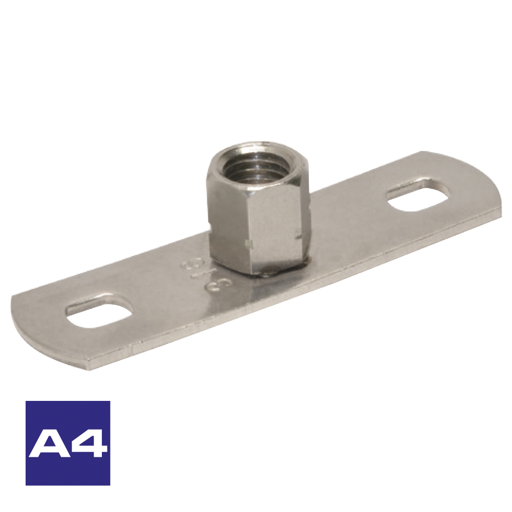 base rectangulaire pour collier en inox A4