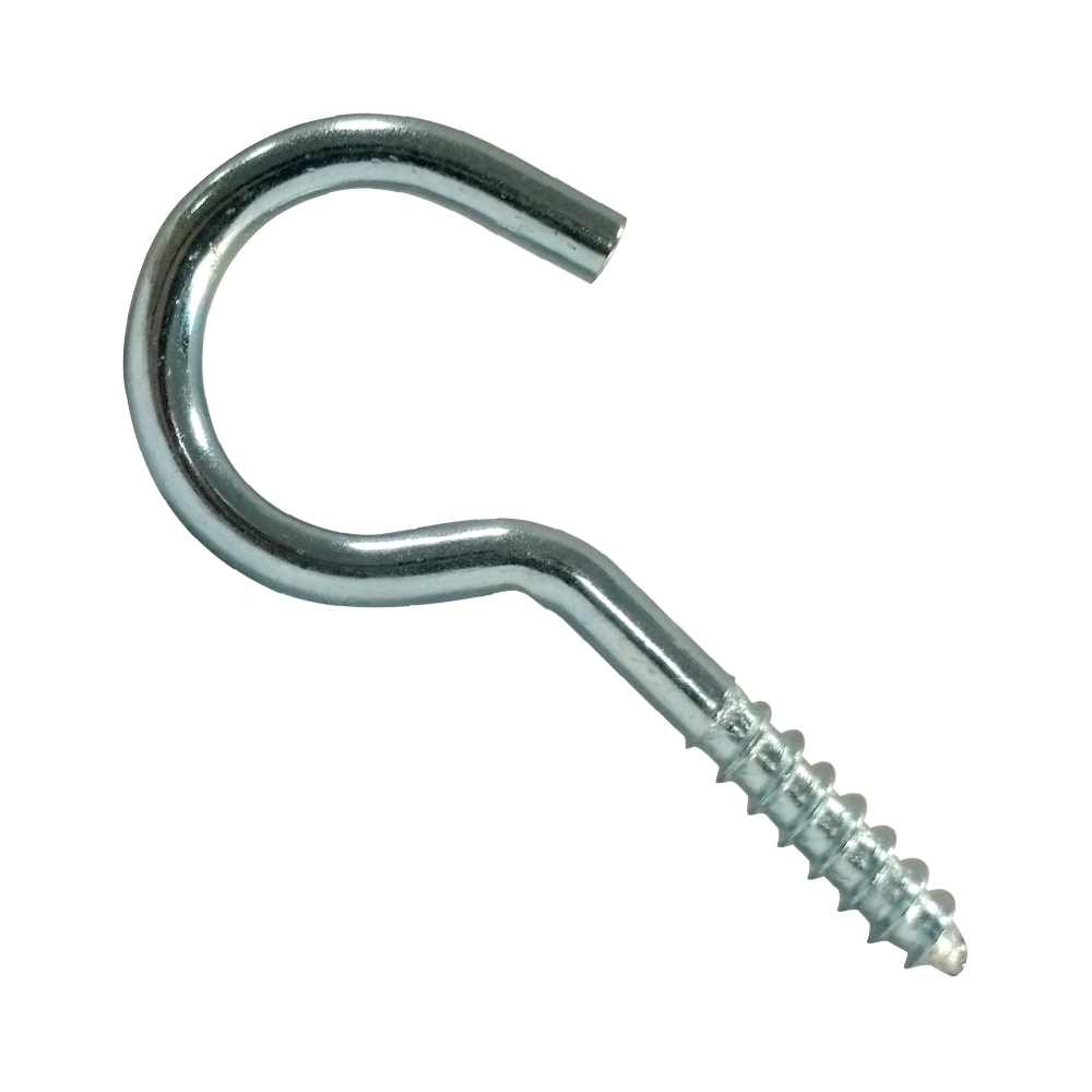 zinc plated hook wood screw