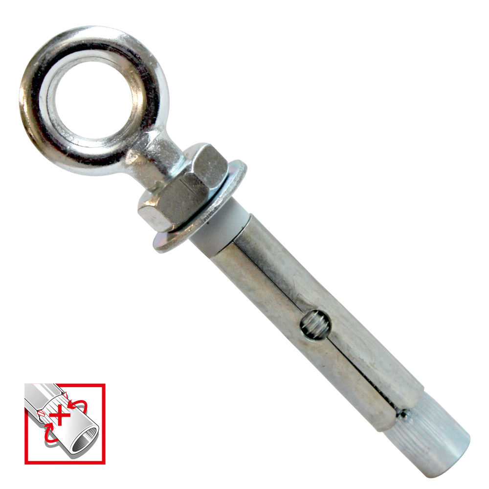 cheville à douille avec piton forgé