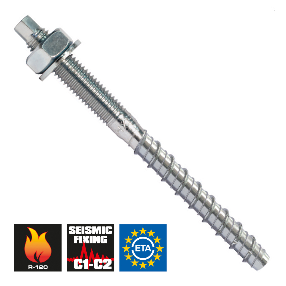 zinc plated dual thread concrete screw - CE opt.1