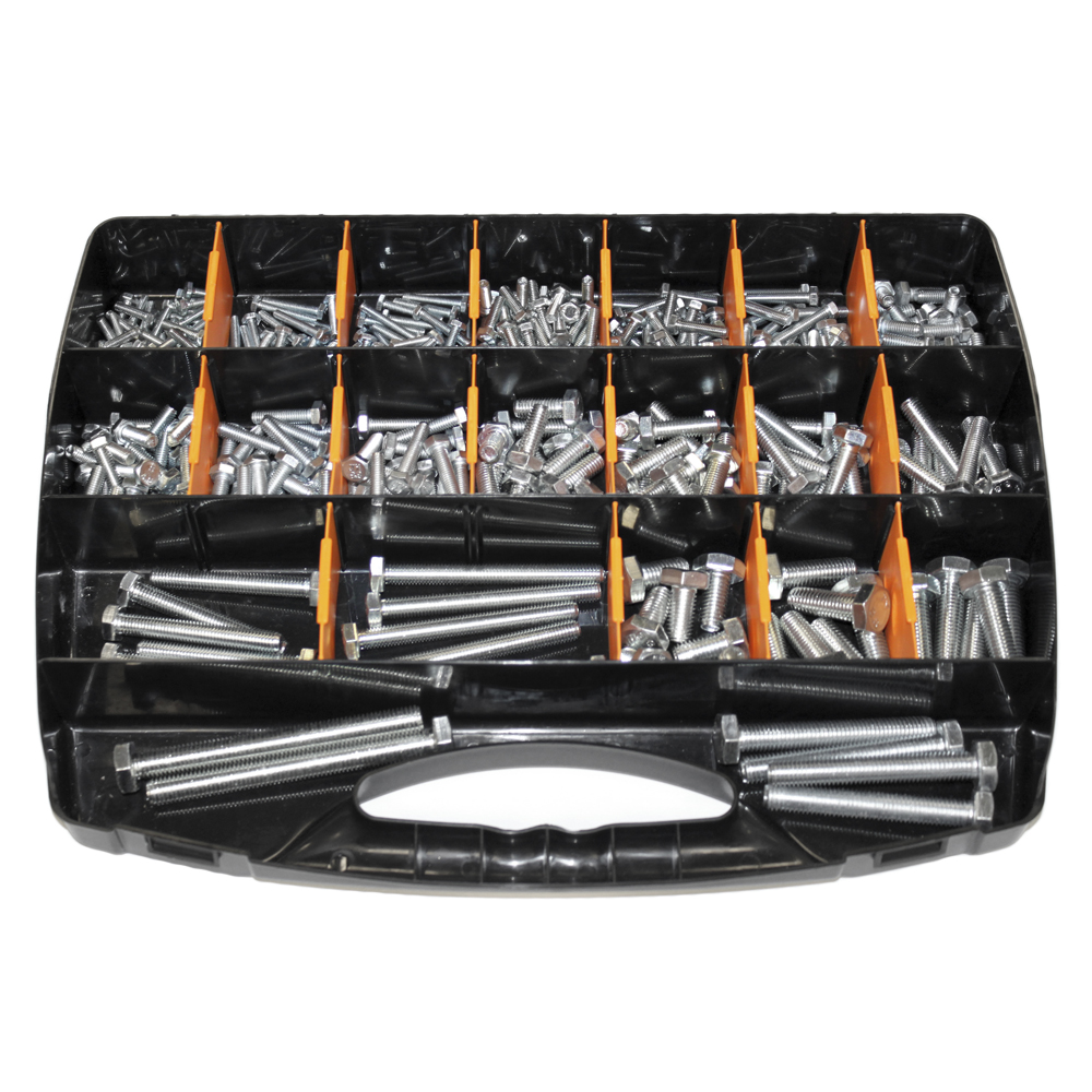 mallette avec vis DIN 933 en acier inox A4