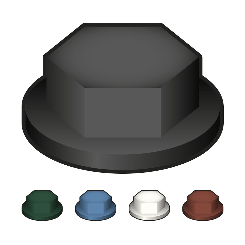 capuchon en plastique hexagonal