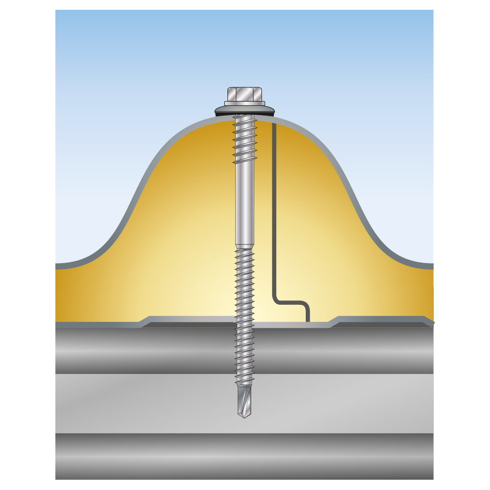 Tornillo broca panel sandwich 5,5 / 6,3 x 130 5 - Especial para viga